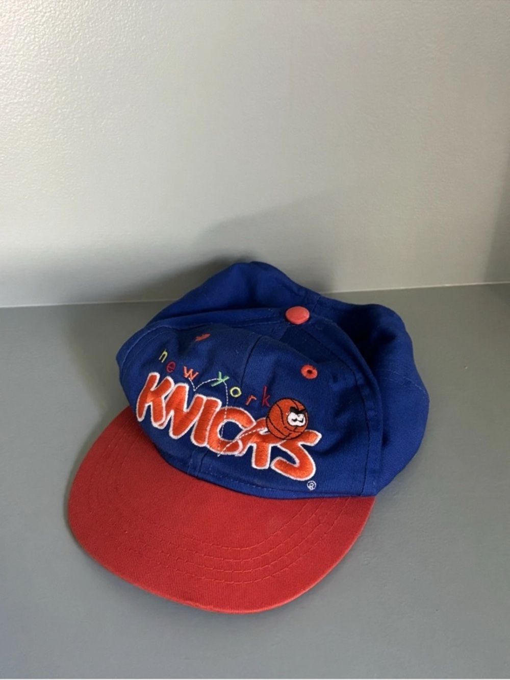 Vintage Offical Licensed Kids New York Knicks Blue and Orange SnapBack Cap